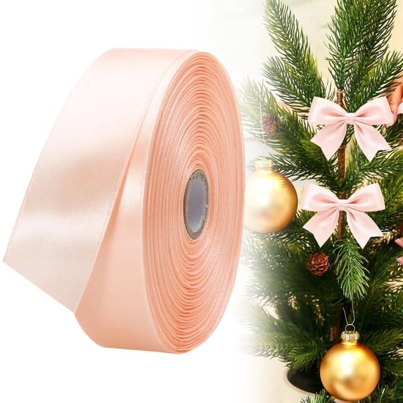 Clearance Under $5 Solid Satin Ribbon 25 Yards 1 Inch Wedding Craft Gift Wrapping,1PC,Pink