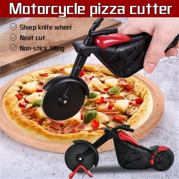 Clearance Under $5 Stainless Steel Pizza Cutter Bike Design Rolling Wheel Kitchen Tool,1PC,Multicolor