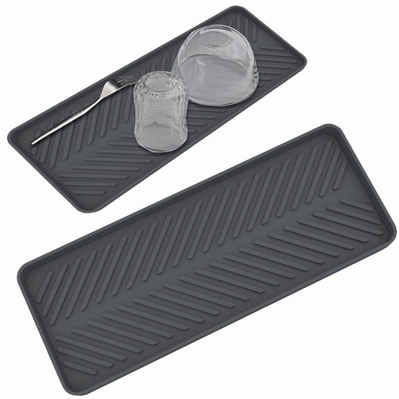 Clearance Under $5 Storage Mat Multi-Purpose Silicone Mat For Kitchen Drawer Liner Mat,Silica Gel Gray (2Pc)