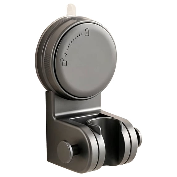 Clearance Under $5 | Strong Suction Cup Shower Head Holder with 360-Degree Swivel Bracket for Handheld Showers, Tool-Free Installation, Grey