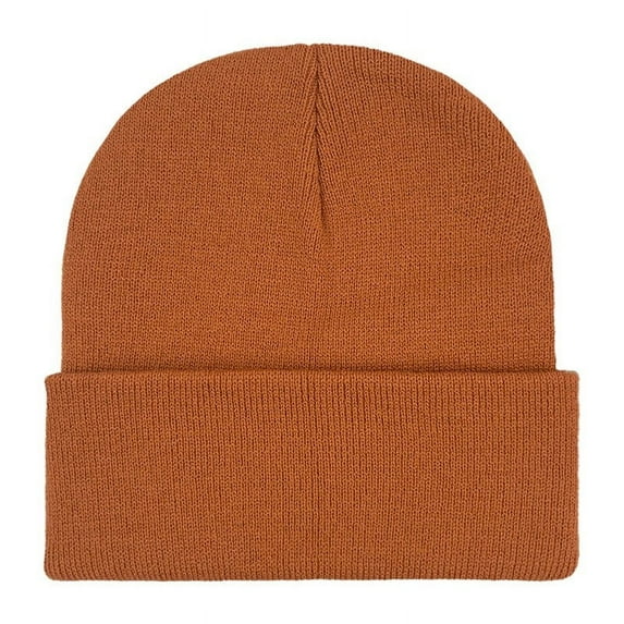 Clearance Under $5 TMOYZQ Men Womens Knit Skully Hats Ski Cap Stretch Hip-Hop Cuff Slouchy Plain Solid Color Warm Winter Caps - Black