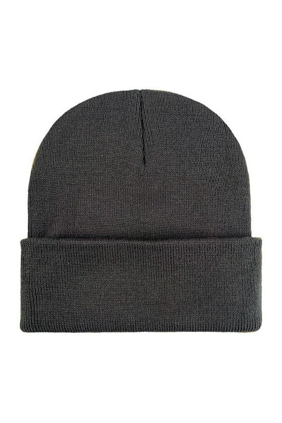 Clearance Under $5 TMOYZQ Men Womens Knit Skully Hats Ski Cap Stretch Hip-Hop Cuff Slouchy Plain Solid Color Warm Winter Caps - Black