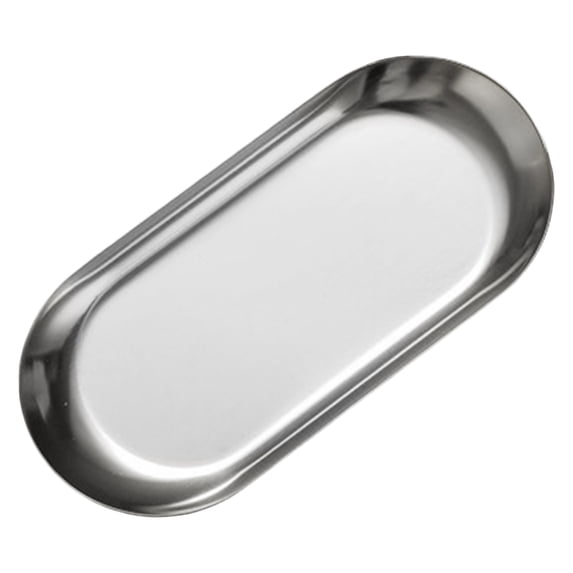 Clearance Under $5 Tray Silver Oval Tray For Dessert Display Stand,Metal (C) (1Pc)