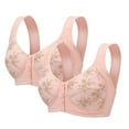 thumbnail image 1 of Clearance Under 5 UsYezik 2PC Front Close Bras for Women Comfort No Underwire Bras Wireless Comfortable Stretch Bra Seamless Comfy Daily Underwear Bras Birthday Gift for Women, 1 of 1