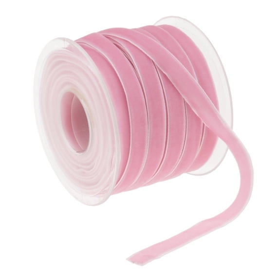 Clearance Under $5 Velvet Ribbon 3/8 Inch x 20 Yards Pink Christmas Gift Wrapping Crafts,1PC,Pink