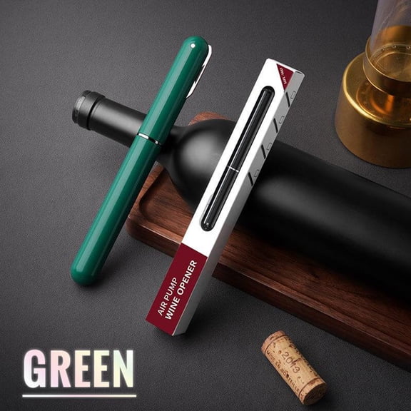 Clearance Under $5 Wine Corkscrew Pressure Pump Needle for Bottles,1PC,Green
