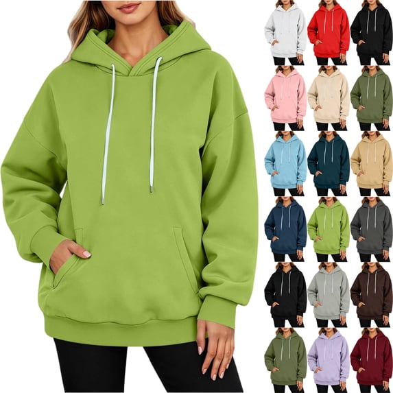 Women Hoodies Oversized Long Sleeve Sweatshirt Pullover with Pockets Pocket Hooded Top