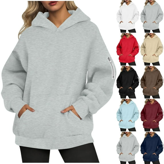 Womens Hoodie Long Sleeve Hoodie Womens Pullover Sweatshirt Cute Hoodies Coffee Sweatshirts for Women Fall Basics Women's Clothes