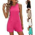 thumbnail image 1 of Clearance Under 5$! Women's Summer Loose Casual Sleeveless Outdoor Romper With Backless Pockets with Pockets 2025 Clothes, 1 of 6