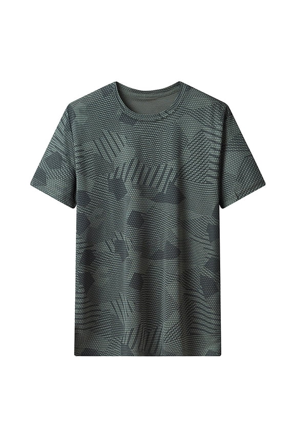 Men's Crew-Neck Short Sleeve T-Shirt Soft Comfort Keep Tucked Undershirt Breathable Cotton Modal Blend Tee