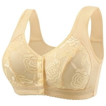 Ynynloco Daisy Bra for Older Women No Underwire Front Closure Bras Comfortable Full Coverage Bras Everyday Sleep Wireless Bra