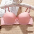thumbnail image 1 of Ynynloco Women's Seamless Bra Comfy Underwire Lightly Lined T-Shirt Bra Bow Tie Padded Pushup Convertible Bras, 1 of 3