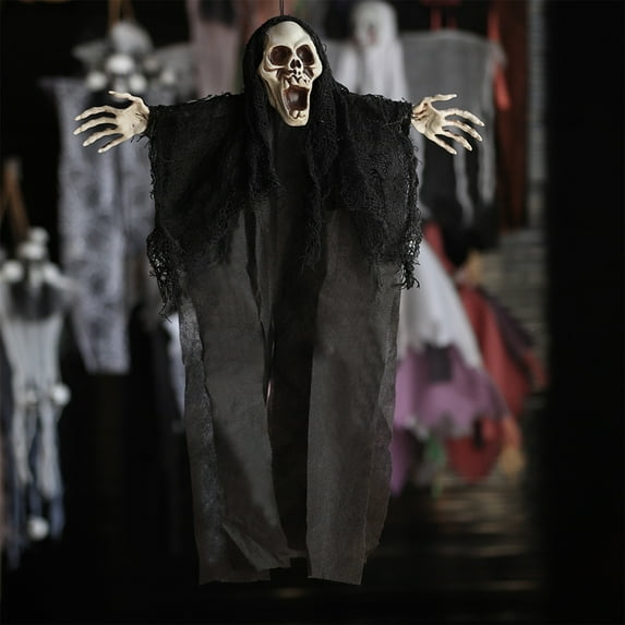 Clearance Under $5!Yyuenw Halloween Decorations Outdoor Halloween Skeleton Witch Hanging for Halloween Outdoor Indoor Decor, 17.37 Inch