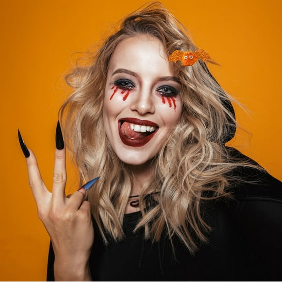 Clearance Under $5!Yyuenw Halloween Hair Accessories Halloween Dress Up Hair Clips Hair Barrette Glitter Hair Clip Girls Party Dance Hair Barrettes