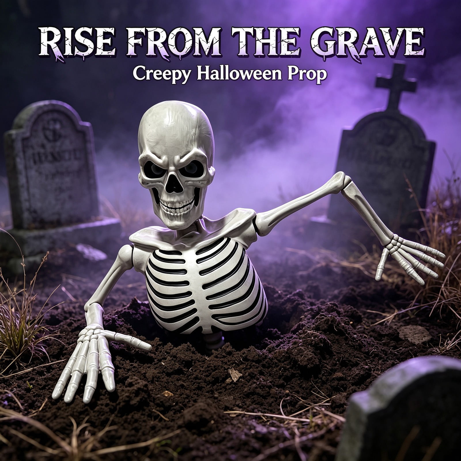Clearance Under $55 Halloween Ground-Breaking Skeleton Yard Decor, Half ...