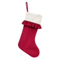 thumbnail image 1 of Clearance Under $6 1PC Ruffled Christmas Stocking, Red Velvet Xmas Stocking with White Cuff, Large Hanging Stocking for Fireplace Tree Holiday Decor, 1 of 5