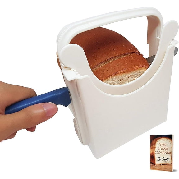 Clearance Under $6.24! 1 Pack Adjustable Bread Cutting Guide, Foldable Slicer for Homemade Bread (White, One Size)