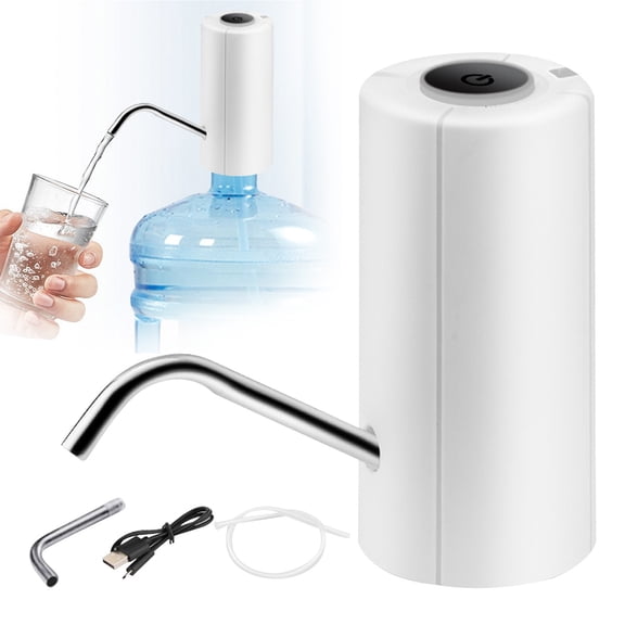 Clearance Under $6.24! 1Pc Portable Electric Water Pump for 5 Gallon Bottle (Stainless Steel, Camping, White)