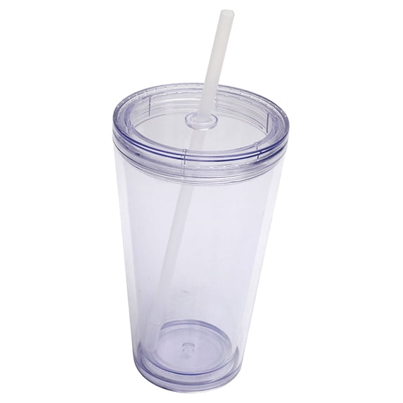 Clearance Under $6.26! 1Pc Reusable Plastic Iced Coffee Cup with Lid (A, Clear)