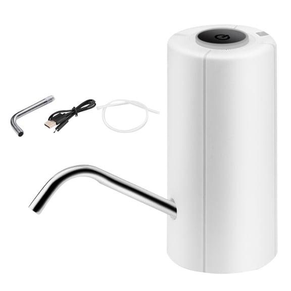 Clearance Under $6.36! 1Pc USB Rechargeable Automatic Water Dispenser for 5 Gallon Jug (Stainless Steel, Camping, White)