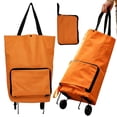 thumbnail image 1 of Clearance Under $6.39 2-in-1 Foldable Shopping Cart with Wheels, Reusable Grocery Bag on Wheels, Portable Trolley Bag for Travel Home Kitchen, 1 of 5