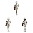 thumbnail image 1 of Clearance Under $6.4! 3 Pack Resin Skeleton Figurines with Wine Bottle, 7.5in Halloween Mantel Decor, 1 of 5