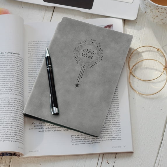 Clearance Under $6.5! A5 Printed Notebook Light Gray Composition Notebook Notepad