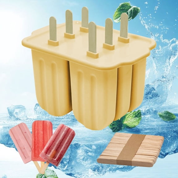 Clearance Under $6.64! 1Pc DIY Ice Pop Maker with Lid for Home Use (Silicone, 14.59x10.42cm, B)
