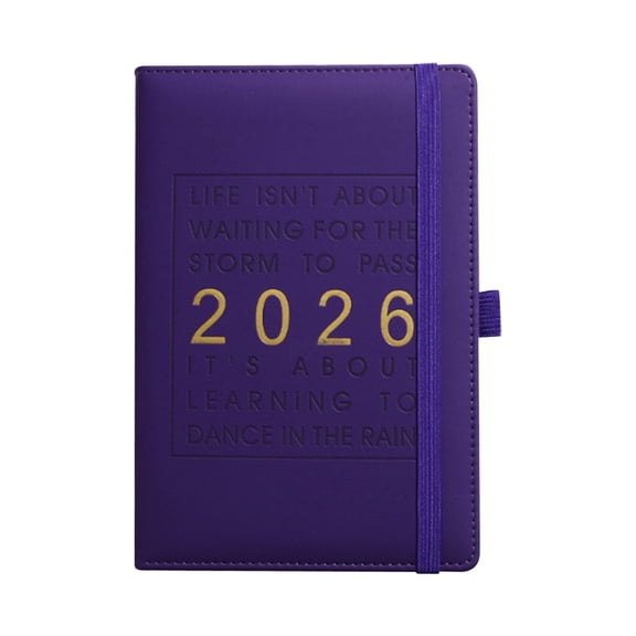 Clearance Under $6.94! 1PC 2026 Hardcover Planner, Daily Page Organizer with Bookmark & Pen Loop, Paper, for Work & Personal Use, (21x14cm, Purple)