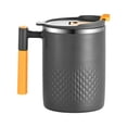 thumbnail image 1 of Clearance Under $6 Dark Gray Double Wall Vacuum Insulated Coffee Mug, 450ml Stainless Steel Travel Cup with Lid and Handle, 1 of 5