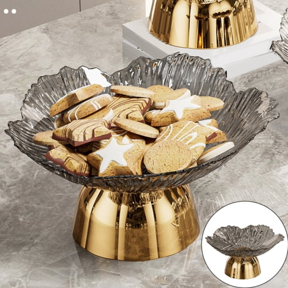 Clearance Under $6 Pedestal Bowl Display Plate For Snack Serving Plate,Plastic (C) (1Pc)