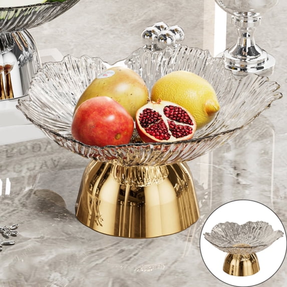 Clearance Under $6 Pedestal Bowl Display Plate For Snack Serving Plate,Plastic (C) (1Pc)