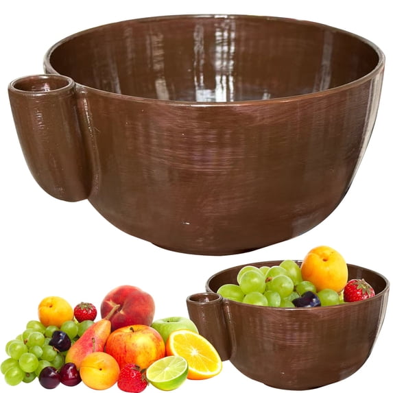 Clearance Under$7.04! 1-Piece Self-Swirling Berry Washer - Hydraulic Spinning Colander for Raspberries and Blueberries (One Size, Brown)