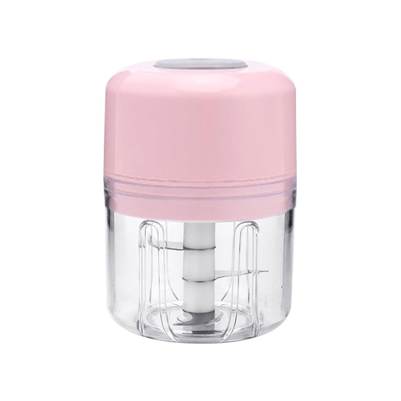 Clearance Under $7.14! 1Pc Mini Food Processor with Safety Lock (Plastic, Pink)