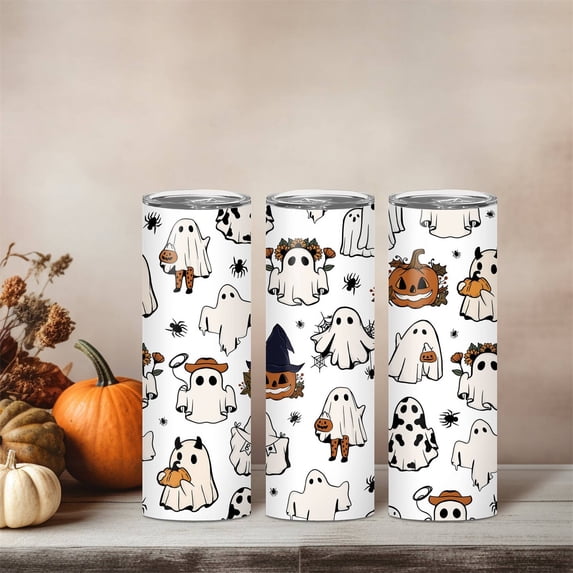 Clearance Under $7.36! Insulated 20oz Straight Tumbler, Halloween Style Thermal Cup for Car and Home Use