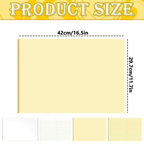 Clearance Under $7! A3 Blank Mind Map Draft Paper Notebook Yellow Composition Notebook Notepad