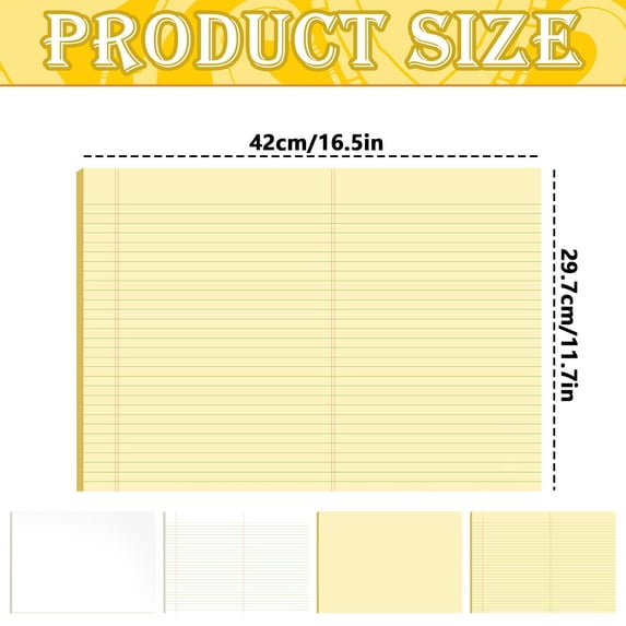 Clearance Under $7! A3 Horizontal Mind Map Draft Paper Notebook Yellow Composition Notebook Notepad