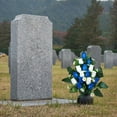 thumbnail image 1 of Clearance Under $7 Artificial Cemetery Flowers Cemetery Grave Flowers Plastic For Cemetery Headstone Saddle Memorial Ground Decor (F) (16Pc), 1 of 4