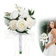thumbnail image 1 of Clearance Under $7 Artificial Wedding Bouquet Wedding Bouquet For Wedding Ceremony Aisle,Plastic White (1Pc), 1 of 8
