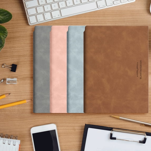 Clearance Under $7! Blank Page Notebook Brown Composition Notebook Notepad