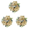 thumbnail image 1 of Clearance Under $7 Gold Christmas Candle Holder Rings – Set of 3 Festive Holly Wreaths for Candles and Holiday Centerpieces, 1 of 5