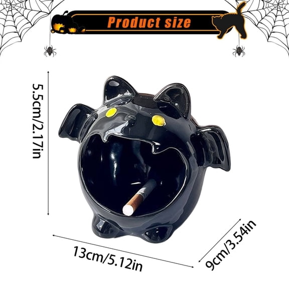 Clearance Under $8.06! 1PC Halloween Bat Candle Holder, Ceramic Table Decor for Home & Party, Ceramics, (One Size, B)