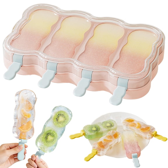 Clearance Under $8.44! 1Pc Ice Pop Maker with Sticks for Homemade Treats (Plastic, 19x15cm, Pink)