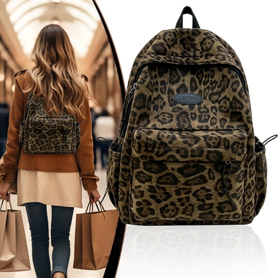 Clearance Under$8.9 Clearance Fashion Leopard Backpack, Shoulder Bag, School Bag, Elegant Handbag for Men and Women Daily Use