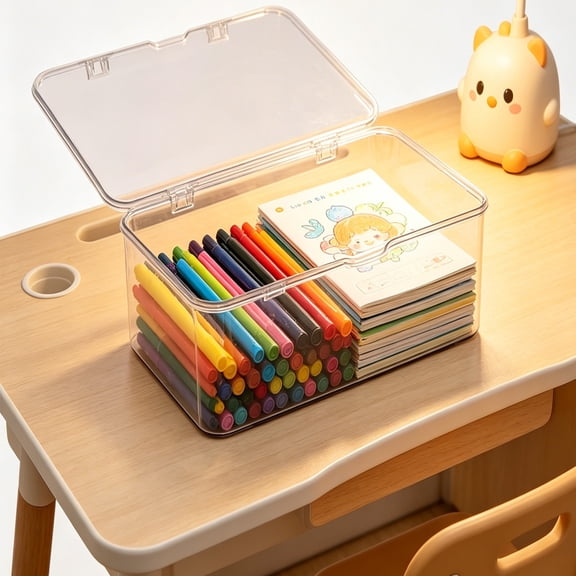 Clearance Under $8, Transparent Plastic Storage Box with Lid for Makeup and Phone Cases #A (1Pc)