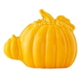 thumbnail image 1 of Clearance Under $8 Yellow Ceramic Pumpkin, Handmade Fall Ornament, 1PC Thanksgiving Halloween Decor, 1 of 5