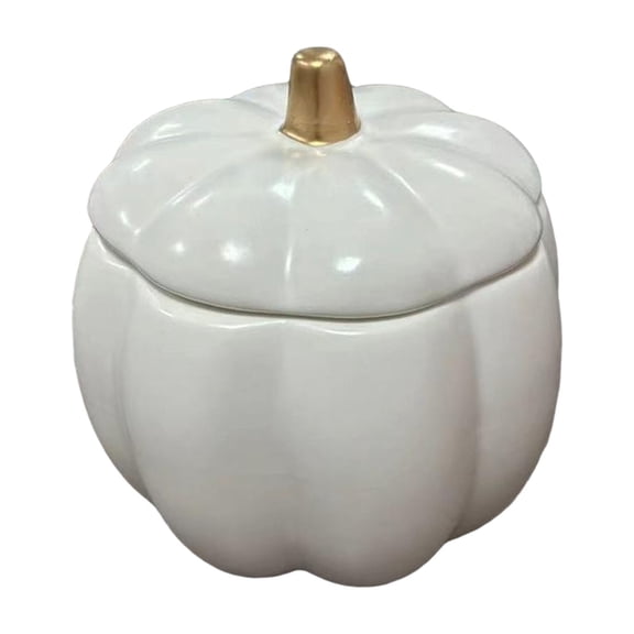 Clearance Under $9.1! 1PC Ceramic Pumpkin Candle Holder, Jack-O-Lantern Jar for Fall Table Centerpiece, Ceramics, (One Size, White)