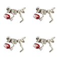 thumbnail image 1 of Clearance Under $9.5! 4 Pack Resin Skeleton Figurines with Wine Glass, 7.5in Halloween Mantel Decor, 1 of 5