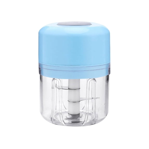 Clearance Under $9.9! 1Pc Mini Food Processor with Safety Lock (Plastic, Blue)