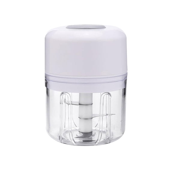 Clearance Under $9.9! 1Pc Mini Food Processor with Safety Lock (Plastic, White)